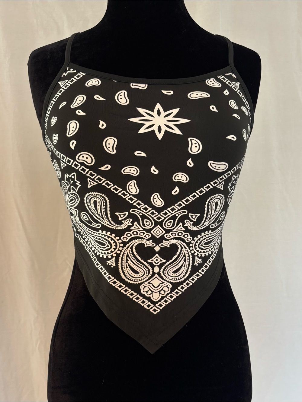 Fairy Grunge Bandana Scarf Tank Y2K Biker Goth Festival Crop Top Size 2